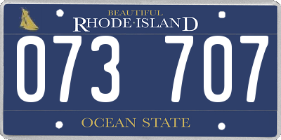 RI license plate 073707