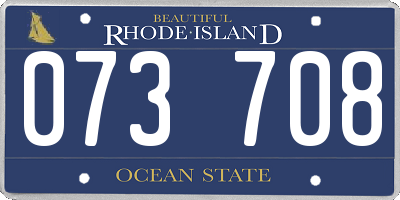RI license plate 073708