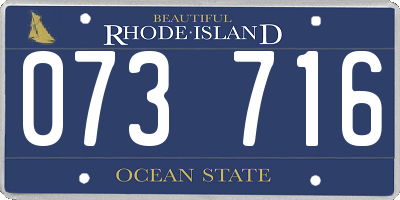RI license plate 073716