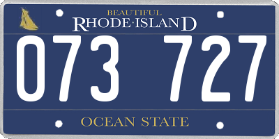 RI license plate 073727