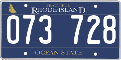 RI license plate 073728