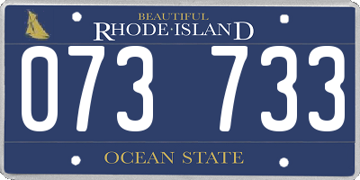 RI license plate 073733