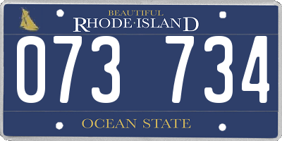 RI license plate 073734