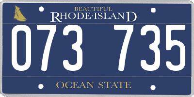 RI license plate 073735