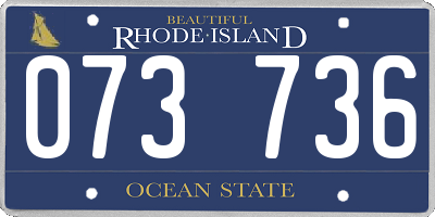 RI license plate 073736
