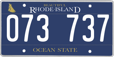 RI license plate 073737