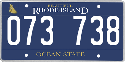 RI license plate 073738
