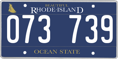 RI license plate 073739