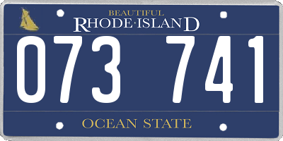 RI license plate 073741