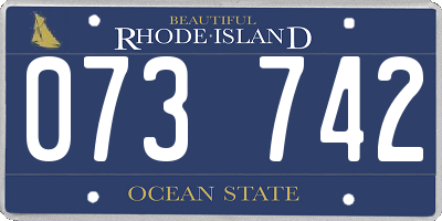 RI license plate 073742