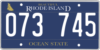 RI license plate 073745