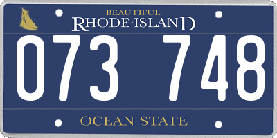RI license plate 073748