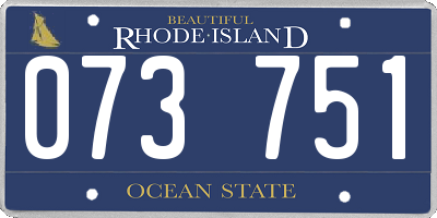 RI license plate 073751
