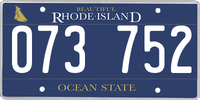 RI license plate 073752