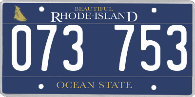 RI license plate 073753