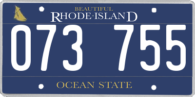 RI license plate 073755
