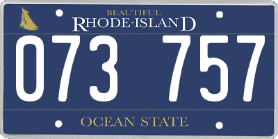 RI license plate 073757