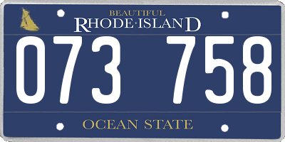 RI license plate 073758
