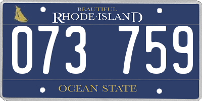 RI license plate 073759