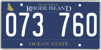 RI license plate 073760