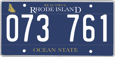 RI license plate 073761