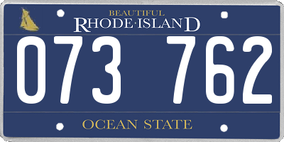 RI license plate 073762