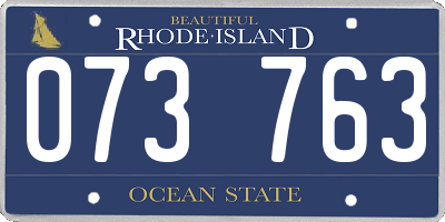 RI license plate 073763