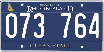 RI license plate 073764
