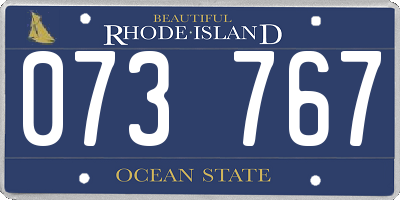 RI license plate 073767