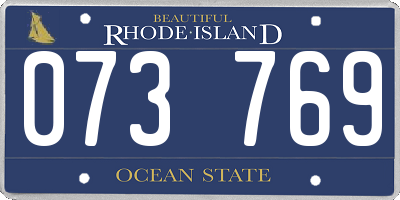 RI license plate 073769