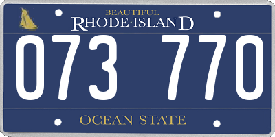 RI license plate 073770