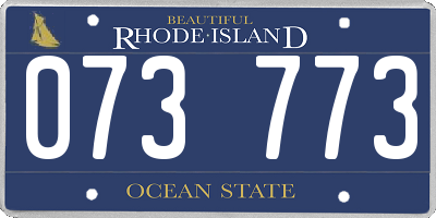 RI license plate 073773