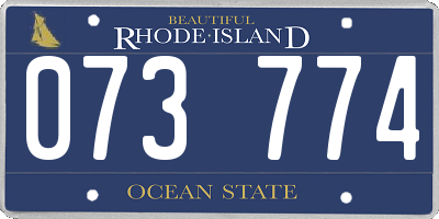 RI license plate 073774