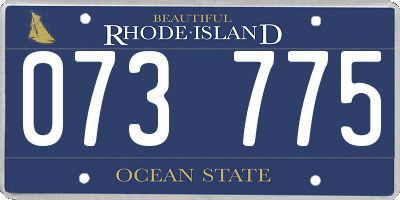 RI license plate 073775