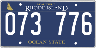 RI license plate 073776