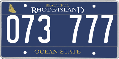 RI license plate 073777
