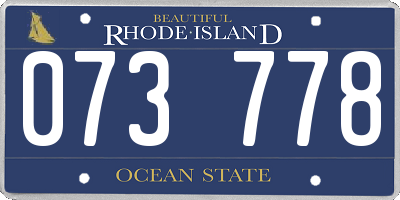 RI license plate 073778