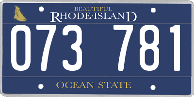 RI license plate 073781