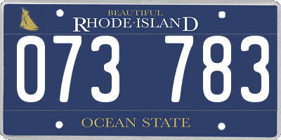 RI license plate 073783