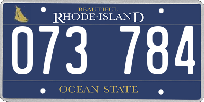 RI license plate 073784