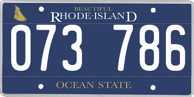 RI license plate 073786