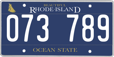 RI license plate 073789