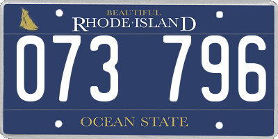 RI license plate 073796