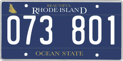 RI license plate 073801