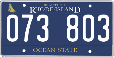 RI license plate 073803
