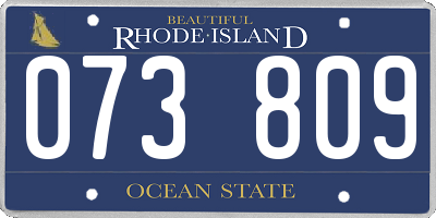 RI license plate 073809