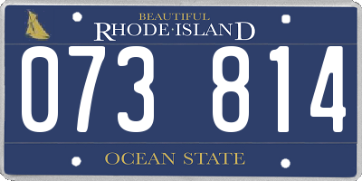 RI license plate 073814