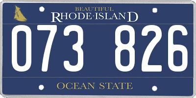 RI license plate 073826