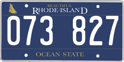 RI license plate 073827