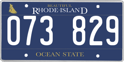 RI license plate 073829